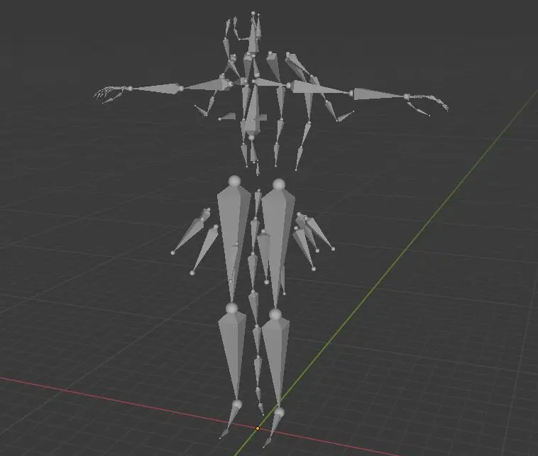 3D vtuber model rigging skeleton
